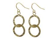 Dlux Jewels Gold Open Double Brass Circle Fish Hook Earrings