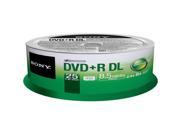 Sony 25DPR85SP Dual Layer Write Once DVD R Disc 25 pack