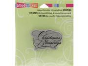 Stampendous Christmas Cling Rubber Stamp 3.5 X4 Sheet Scripty Blessings
