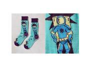 Giftcraft 410358 Mens Crew Sock Rocket Astronaut Design Teal Dark Blue Pack of 3