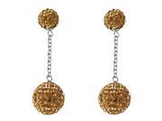 Dlux Jewels Gold Peach Crystal Ball Earrings 8 x 12 mm