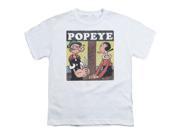 Trevco Popeye Loves Olive Short Sleeve Youth 18 1 Tee White Small