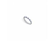 Fine Jewelry Vault UBU14WR100CZS2263 CZ Created Sapphire Eternity Band 14K White Gold 1 CT TGW 14 Stones