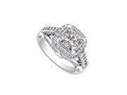 Fine Jewelry Vault UBJ6983W14CZ CZ Engagement Ring in 14K White Gold