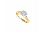 Fine Jewelry Vault UBNR50859EY14CZ CZ Yellow Gold Engagement Ring 1.25 CT TGW