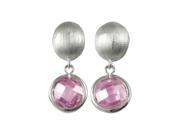 Dlux Jewels Sterling Silver Pink Rose Cubic Zirconia Earrings