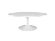East End Imports EEI 1139 WHI Lippa 42 in. Oval Shaped Wood Top Coffee Table White