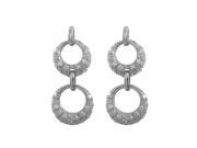 Dlux Jewels Sterling Silver White Crystal Earrings