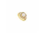 Fine Jewelry Vault UBJ6156Y14CZ CZ Engagement Ring 14K Yellow Gold 1.25 CT CZ 34 Stones