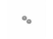 Fine Jewelry Vault UBNER40384W14CZ April Birthstone CZ Round Earrings in 14K White Gold 0.50 CT TGW 36 Stones
