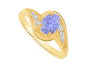 Fine Jewelry Vault UBUNR81593Y147X5CZTZ Tanzanite CZ Swirl Engagement Ring 2 Stones