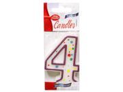 Candle Numeral 4 1 EA Pack Of 6