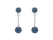 Dlux Jewels Sterling Silver Blue Crystal Earrings