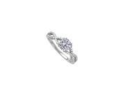 Fine Jewelry Vault UBNR50547AGCZ CZ Criss Cross Shank Engagement Ring in Sterling Silver