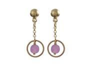 Dlux Jewels Lavender 4 mm Semi Precious Ball with Gold 8 mm Braided Ring Dangling Gold Filled Post Earrings