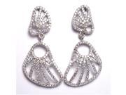 Dlux Jewels Sterling Silver Long Cubic Zirconia Earrings