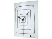 White Glass Art Clock with Black Squares
