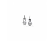 Fine Jewelry Vault UBNER40880W14CZ April Birthstone CZ Teardrop Earrings in 14K White Gold 0.50 CT TGW 14 Stones
