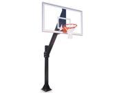 First Team Legend Arena BP Steel Glass In Ground Fixed Height Basketball System Royal Blue