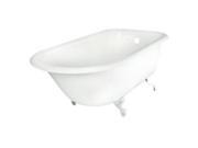 World Imports 114724 67 in. Cast Iron Roll Top Tub Less Faucet Holes White White