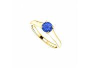 Fine Jewelry Vault UBRSRD122099Y14S September Birthstone Blue Sapphire Engagement Ring in 14K Yellow Gold 0.50 CT TGW