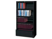Lorell LLR43513 Lateral File RCD 5 Drawer 36 in. x 1.63 in. x 68.75 in. Black