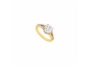 Fine Jewelry Vault UBJ8720AGVYCZ CZ Engagement Ring 18K Yellow Gold Vermeil 1 CT CZs