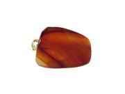 Dlux Jewels Carnelian Semi Precious Stone with Gold Tone Sterling Silver Ring