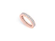 Fine Jewelry Vault UB14PSQ100D1602 1 CT Diamond Eternity Band in 14K Rose Gold First Second Wedding Anniversary Jewelry 31 Stones