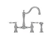 Franke FF7070a Faucet With Sidespray Traditional Handles Polished Nickel