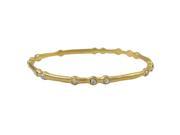 Dlux Jewels Gold Tone Brass Bangle with Crystals