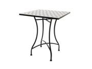 NorthLight 28.25 in. City Chic Black White Mosaic Iron Cafe Table