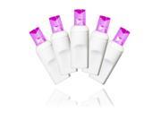 Queens of Christmas S 35MMPI 4W 35 Count Pink Decorative LED Light Set on White Wire 4 in. Spacing