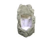 NorthLight 24.5 in. LED Lighted Brown Raised Stone Basin Spring Outdoor Garden Water Fountain