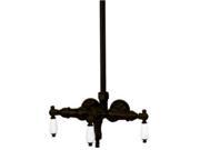 World Imports 403793 Tub Filler with Plain Porcelain Lever Handles Oil Rubbed Bronze