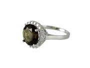 Dlux Jewels Sterling Silver Smoky Topaz Round Cubic Zirconia Ring Size 7