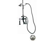World Imports 323209 Tub Filler with Handshower and Porcelain Cross Handles Satin Nickel