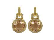 Dlux Jewels Gold Champagne Cubic Zirconia Post Earrings