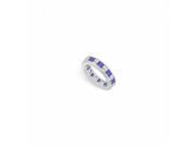 Fine Jewelry Vault UBU14WSQ300CZS16025 CZ Blue Created Sapphire Eternity Band 14K White Gold 3 CT TGW 13 Stones