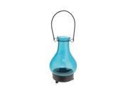 NorthLight 6.5 in. Transparent Blue India Glass Bottle Tea Light Candle Lantern Decoration
