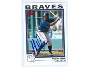 Autograph Warehouse 83186 Brayan Pena Autographed Baseball Card Atlanta Braves 2004 Topps No .300