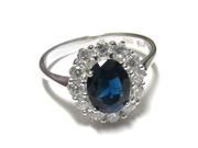 Dlux Jewels Sterling Silver No. 8 Sapphire Royal Ring