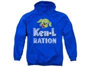 Trevco Ken L Ration Distressed Logo Adult Pull Over Hoodie Royal Blue 3X