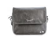 Vespa VPSC28 Eco Leather Messenger Bag Gray 10.2 x 2.8 x 13.4 in.
