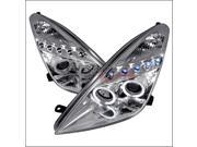 Spec D Tuning LHP CEL00 TM Halo LED Projector Headlights for 00 to 05 Toyota Celica Chrome 14 x 26 x 27 in.
