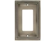 Liberty Hardware W10237 BSP U Brushed Satin Pewter Beaded 1 Gang Decorator Plate