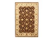 EORC 9008 5.92 x 8.92 ft. One Of A Kind Brown Hand Knotted Wool Silk Flower Jaipur Rug