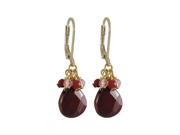Dlux Jewels Red Jasper Semi Precious Stones with 1.42 in. Gold Filled Lever Back Earrings