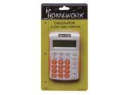 A HOMEWORK Battery Calculator 8 Digit Display Asst.Colors Case of 48