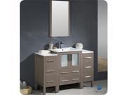 Fresca FVN62 122412GO UNS Fresca Torino Gray Oak Modern Bathroom Vanity with 2 Side Cabinets Integrated Sink 48 in.